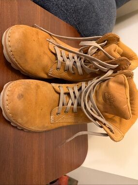 Timberland Honey/Tan Nubuck Lace-Up Work Boots